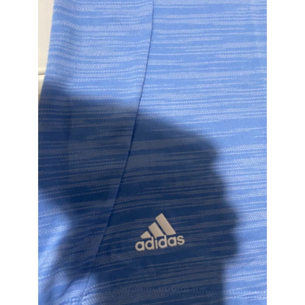 Adidas Polo Shirt Womens XL Sleeveless 4 Way Stretch Breathable Space Dye Blue - Picture 5 of 16